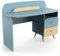 habeig Kinderschreibtisch mit 2 Schubladen #3002, 102 x 82 x 48 cm, Weiß oder Blau/Naturholz, MDF Lackiert (Blau)