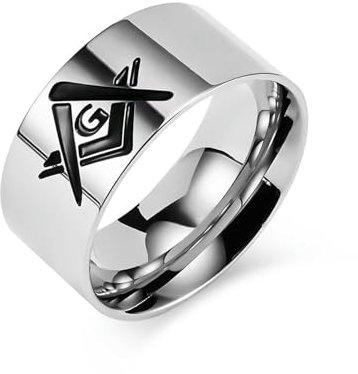 Sumpgle Hip Hop ROCK Titan Stahl Freimaurer Ring Edelstahl Unikat Schmuck