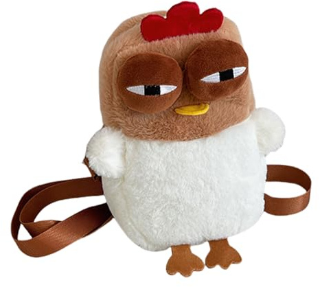 Zeizafa Cartoon-Huhn-Plüsch-Umhängetasche, Münzbörse, einzigartige Schultertasche, Umhängetasche für Kindergeburtstage
