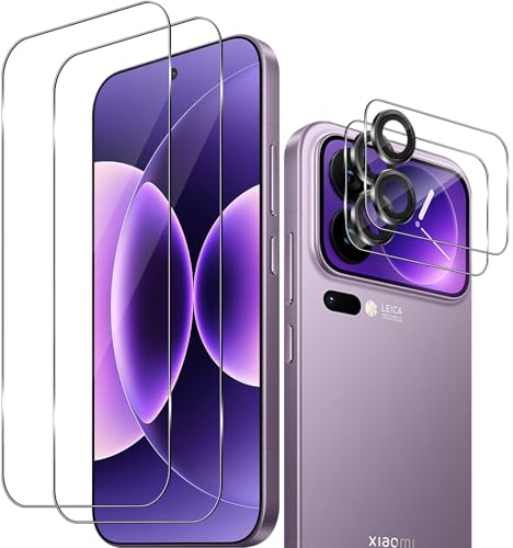 Haofun Protector de Pantalla para Xiaomi Mi 17 Pro MAX, 2 Piezas Cristal Templado y 2 Piezas Protector de Lente de Cámara, Ultra HD Cristal Templado, Dureza 9H Vidrio