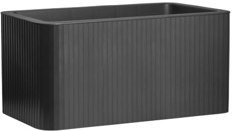 FLORUS Jive Terrace Stripe 80cm - Planter for Outdoor - 100% Recycled Plastic – L78 x W39 x H37.2 - Grey/Anthracite