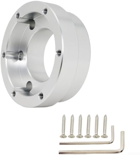 Durashmall 70 mm Rennrad-Adapter-Basis, Aluminium-Halterung für Logitech G29 G920 G923 Gaming-Lenkrad, Upgrade mit Schrauben und Schraubenschlüsseln, leichtes Design für Rennsimu (Silber)