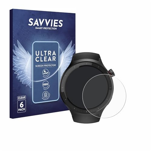 Savvies Schutzfolie für Motorola Moto Watch 2026 | 6 Stück Transparenter Displayschutz Made in Germany Ultra-Klar Displayschutz-Folie