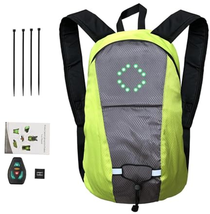 Luckxing Wandertasche LED - Outdoor Fahrradrucksack mit kabelloser | Fernbedienung - Wiederaufladbarer USB-Gürtel mit hellen Sicherheitslichtern, gut sichtbare Tasche für Nachtläufe, Joggen, Rad