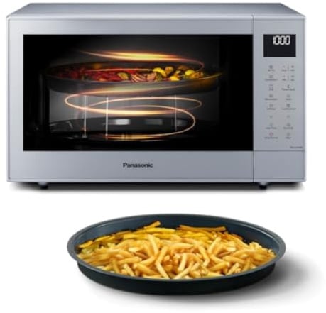 Panasonic NN-CT57RMBPQ 27L Combination Microwave Oven 4-in-1 with Air Fryer, 1000W Inverter, 1300W Grill, Convection, 19 Auto Programmes, Space-Saving Compact size, Slimline Design, Silver