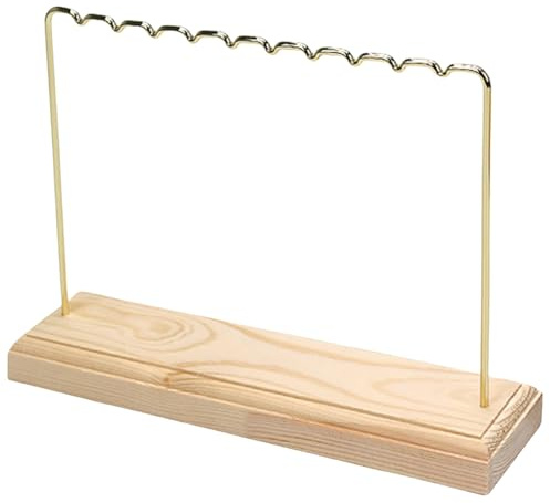 YPBEW Praktischer Metall Schmuck Ausstellungsständer mit Holzsockel Hoder Eleganter Thekenanhänger präsentiert Regale für Goldschmuck