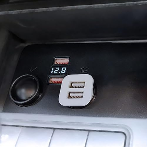 Pannello caricabatteria da auto USB con display a LED di tensione, 2 USB + 1 porta di ricarica rapida tipo cs per Golf 6 per Eos per Jetta per Scirocco - nero (versione 2 USB)