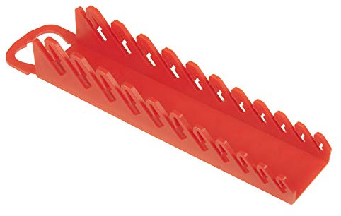 Ernst Manufacturing 5076-Red Gripper Stubby Wrench Organizer, 11 Tool, Red