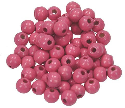 Efco Perles en Bois 6 mm 110-piece Trou, Rose Clair