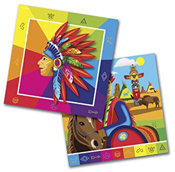 Indianer-Party 20 Servietten 3 lg. 33x33cm