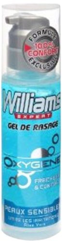 Williams - Gel à Raser Oxygène Peau Sensible - 150 ml - Lot de 2