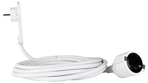 REV Smart, Flachstecker Verlängerung - Flachstecker 8mm, Verlängerungskabel 5m, max. 3680W, Weiss