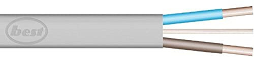 Merriway BH01437 Twin and Earth Flat Cable, 6242Y 10.0mm Grey, 5 Metres (16.5 feet)