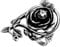 Flongo Damenring Frauen Ringe Vintage Rose Blume Edelstahl Band Ring Silber Schwarz Hochzeit Engagement Versprechen Liebe Anniversary Größe 52mm