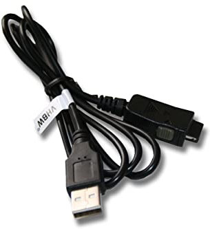 vhbw USB Datenkabel 2-in-1 Ladekabel kompatibel mit HP IPAQ H2210, H2215, H3800, H3830 PDA-Gerät, Handheld Computer - 130cm, Schwarz