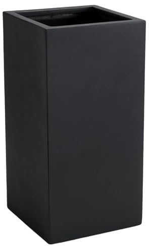 VIVANNO Pflanzkübel Blumenkübel Übertopf Säule Fiberglas Anthrazit Block 60x30x30