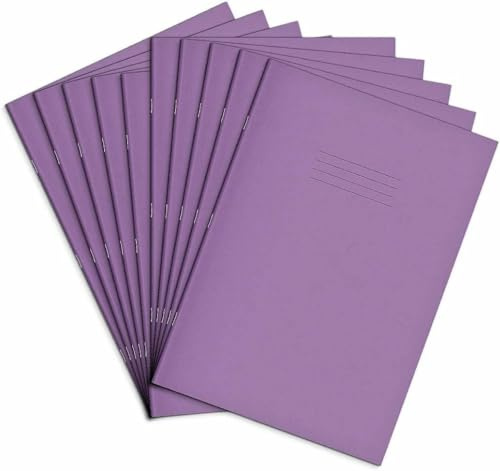 Rhino A4 Exercise Books, 7mm Squared, 80-Page / 50-Pack, Purple | Notebooks with Small-Squared Paper, Ideal for Maths Lessons - Perfect for Calculations, Plotting Charts & Technical Drawing