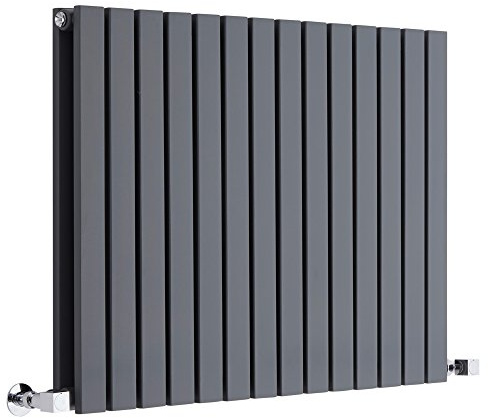 MILANO Anthracite Horizontal Double Flat Panel Radiator 635 x 826mm | Steel Construction. Generous Heat Output. Contemporary Style. Double Panel Design. Central Heating Operation.