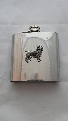 D5 en étain anglais en Acier Inox 6 oz Flasque en étain avec capuchon attaché et EMBLEME