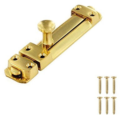 Door Security Bolt in Brass Finish 100mm (4)