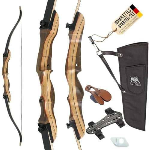 Special Set Wild Honey - Take Down - 68 Zoll / 28 lbs - Einsteiger Recurvebogen; toller Einsteigerbogen, Anfängerbogen für Erwachsene und Jugendliche im Bogensport, Bogenschießen, Pfeil und Bogen