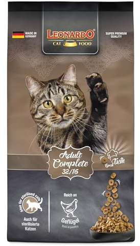 LEONARDO Adult Complete 32/16 [7,5kg] Katzenfutter | Trockenfutter für Katzen | Alleinfuttermittel für ausgewachsene Katzen Aller Rassen ab 1 Jahr