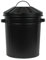 Easy Shopping Small 15 Litre 15L Round Shape Several Colour Metal Bin Recycle Rubbish Waste Dustbin Bin with Lid (Black)