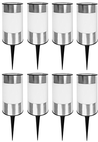 Eaxus 8x Solarleuchten Set mit Erdspieß IP44 Solarlampen LED Solar Gartenlampe Lampe