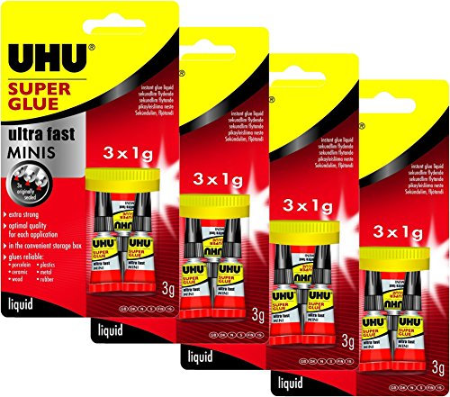 UHU 45415 SEKUNDENKLEBER blitzschnell MINIS 3 x 1 g (4 Packungen)