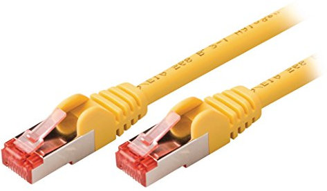 Invero® High-Speed Cat 6 Ethernet RJ45 (8P8C) Male - RJ45 (8P8C) Male Network S/FTP LAN Cable PC Router Patch Snagless Lead 100% Copper, Supports 1000 Mbps - 7.5m Yellow
