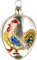 Marolin Glasornament Ei mit Hahn und Noppen, patiniert