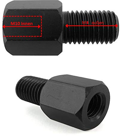 Area1 M10 Rechtsgewinde auf M8 Rechtsgewinde Adapter 2 Stück. Motorrad Spiegel Motorroller Rückspiegel Adapter. Kompatibel mit Piaggio Honda Kymco Peugeot Suzuki Aprilia Sym Niu Rex ATU (Motorroller)