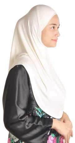 Silk Story Kopftuch/Kopftuch für Al-Amira Hijab, Baumwolle, Lycra, lang, Größe L - Weiß - Einheitsgröße