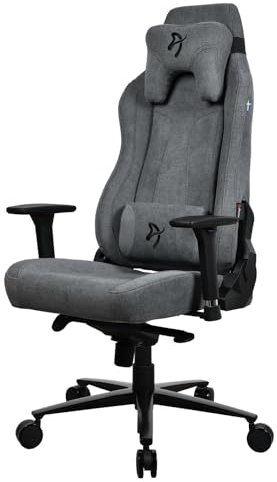 Arozzi Vernazza Premium Upholstery Soft Fabric Ergonomic Computer Gaming/Office Chair with High Backrest Recliner Swivel Tilt Rocker Adjustable Height Lumbar & Neck Support - Ash