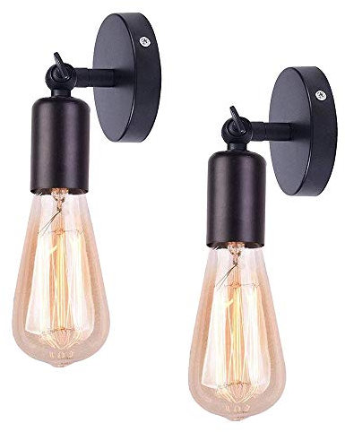 Chao Zan 2 Stück -Drehgelenk Wandleuchte,verstellbare Wandlampe aus Metall, E27-Fassung/max 40 Watt, Wandspot im Einfach/Stylische Design, LED Leuchtmittel geeignet