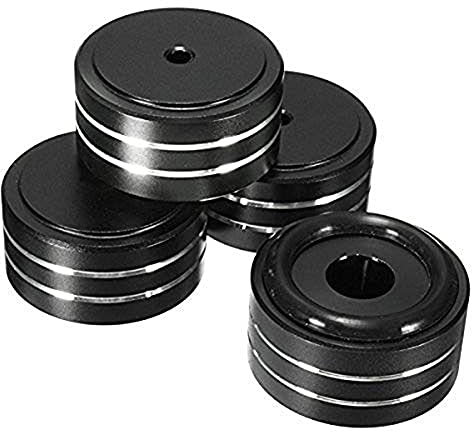 CynKen 4 Pieces 40x20mm Aluminum HiFi AMP Speaker Isolation Stand Turntable DAC Feet Pad Blcak