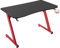 HOMCOM Mesa Gaming 120x65x74,5 cm Escritorio Ergonómico Gaming Desk para Computadora PC con Portavasos Gancho para Auriculares y Pies Ajustables Efecto de Fibra de Carbono Rojo
