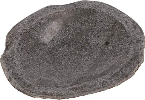GURU SHOP Exotische Seifenschale aus Flusskiesel, Schale aus Natürlichem Stein, Grau, 2x12x13 cm, Seifenschalen
