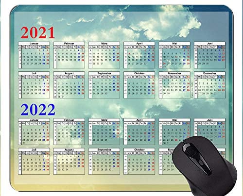 Kalender für 2021-2022 Jahre Mauspad mit Verriegelungskante, Clear Sky Gaming Mouse Mat