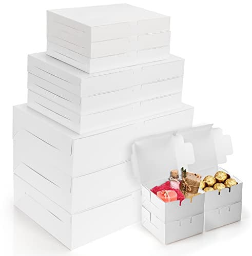 Belle Vous 13 Stk Karton Geschenkboxen Set Weiß – Geschenk Box 4 Verschiedene Größen – Boxen Set Einfach Aufbzuauen – Geschenkkarton mit Deckel für Party, Geburtstags Box, Hochzeit, Weihnachten