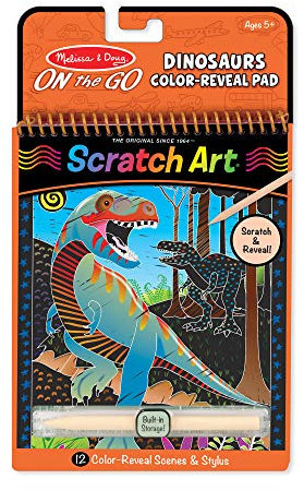 Melissa & Doug | - Rubbelkunst Dinosaurier | Aktivitätsbücher | ab 5 Jahren | Geschenk für Jungen oder Mädchen
