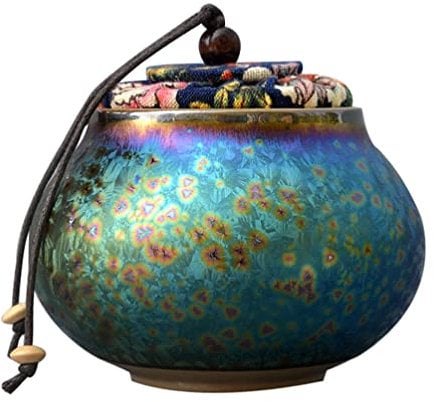 Ceramic Tea Jar Vintage Chinese Style Storage Jars Kitchen Canisters Traditional Tea Tins Cans Tea with Airtight Lid for Tea Coffee Herb Spices Sugar 150ML