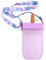 Audinpu Creative Ice Cream Plastic Popsicle Drink Water Bottles Cute Popsicle Shape Straw Cup Suitable for Adult Children (Purple)