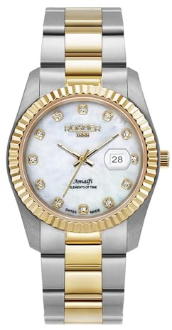 Roamer Amalfi Damen-Armbanduhr Analog Quarz Bicolor/Silber/852844 47 89 20 Armband 852844