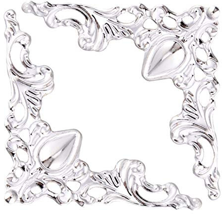 TOYANDONA 24 Stück Weiße Antike Metall Eckenschutz Aufkleber Für Schmuckkästen Bücher Und Alben Dekorative Kantenabdeckung Für DIY Projekte