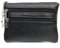 Teegxddy 1 pièce mince en cuir noir Triple portefeuille léger Durable carte bancaire porte-clés Mini porte-monnaie en cuir