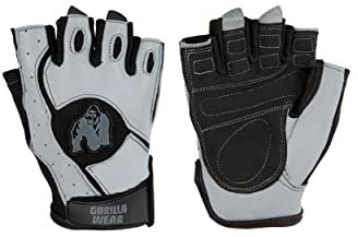 Gorilla Wear - Mitchell Training Gloves - Schwarz/Grau - Bodybuilding und Fitness Accessoires für Damen und Herren Logo Unterstützung besserer Halt, M