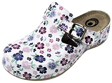 Dr Punto Rosso D235 Zoccoli Sabot Pantofole Scarpe, Donna, Fiore-Viola, EU 36