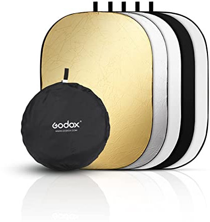 GODOX 5 in 1 Licht-Reflektor Faltreflektoren Fotografie mit Tragetasche, Licht Diffusor für Studio (90x120cm)