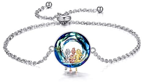 VONALA 925 Sterling Silber Schwester Herz Armband, unendlichkeitszeichen Schmuck Freundschaft Geschenke für Damen Mädchen (Blauer Kristall)
